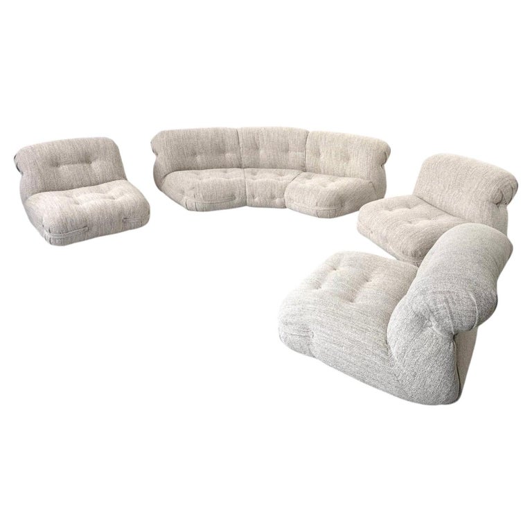 Modular Seating Set, Beige Upholstery, Italy - New Upholstery