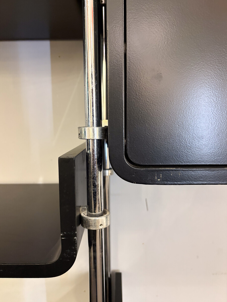 Modular Wall Unit by Michel Ducaroy, Lacquered Wood and Steel, France, 1970s