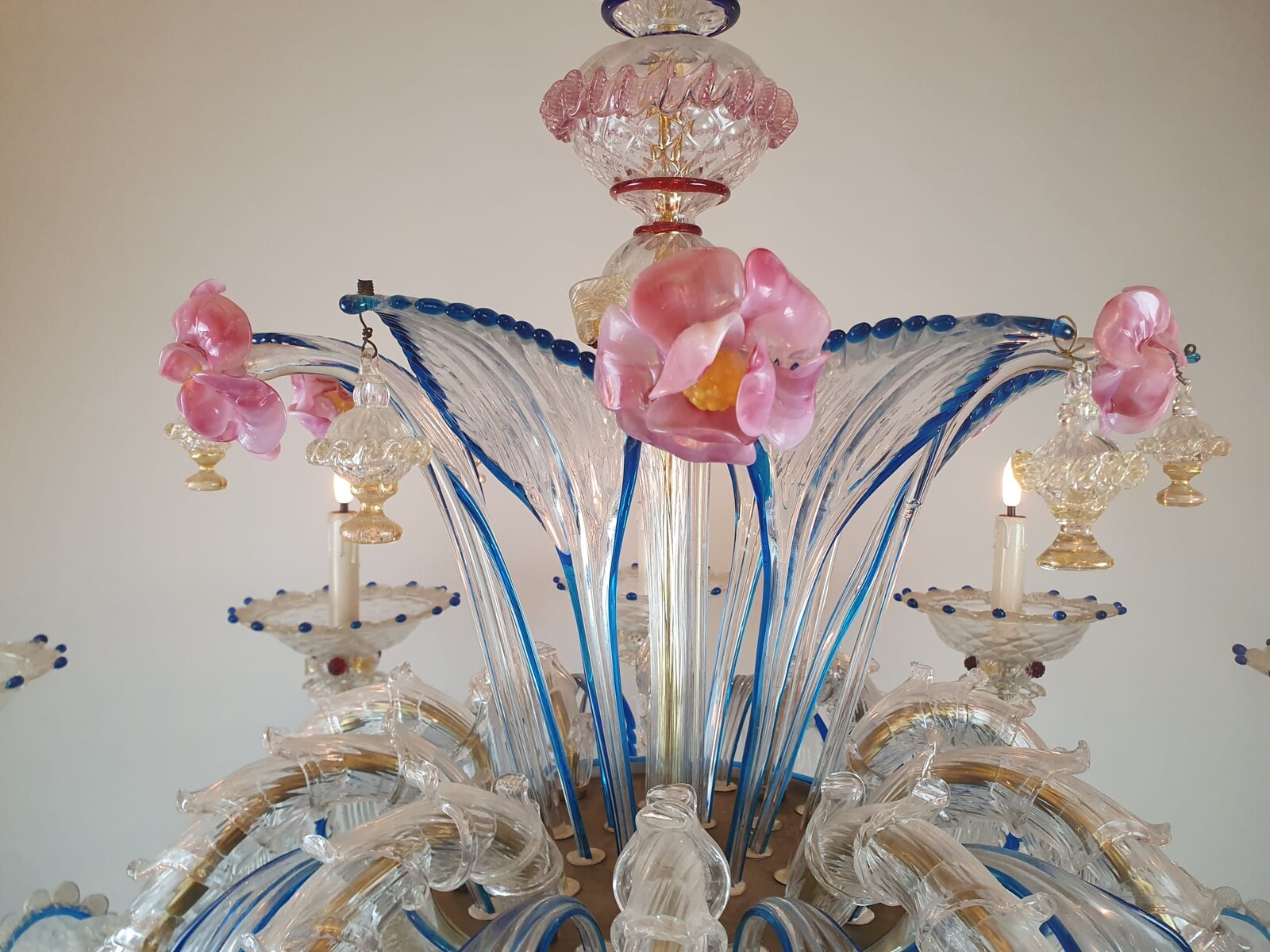 Murano Chandelier In Colored Glass, Early 20th