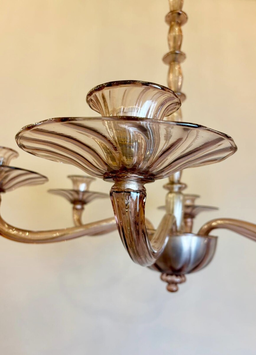  Murano chandelier with 6 arms of lights, circa 1980