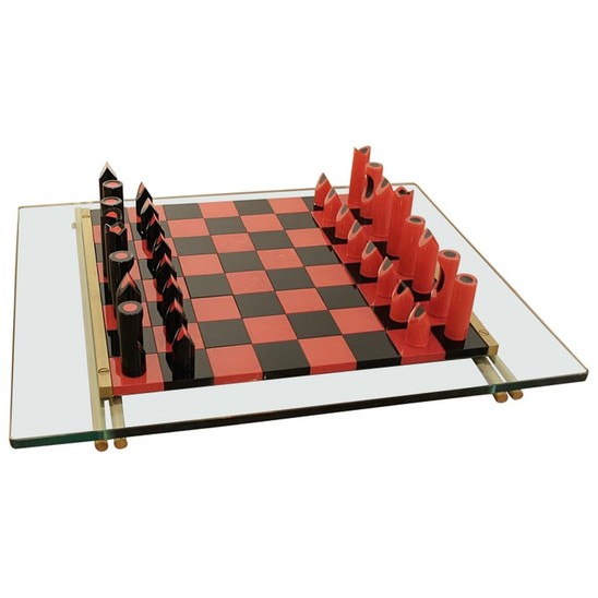 Murano glass chess game by Mario Ticco for VeArt - Italy 1983