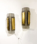 Murano Wall Lights, Smoked Glass, Italy