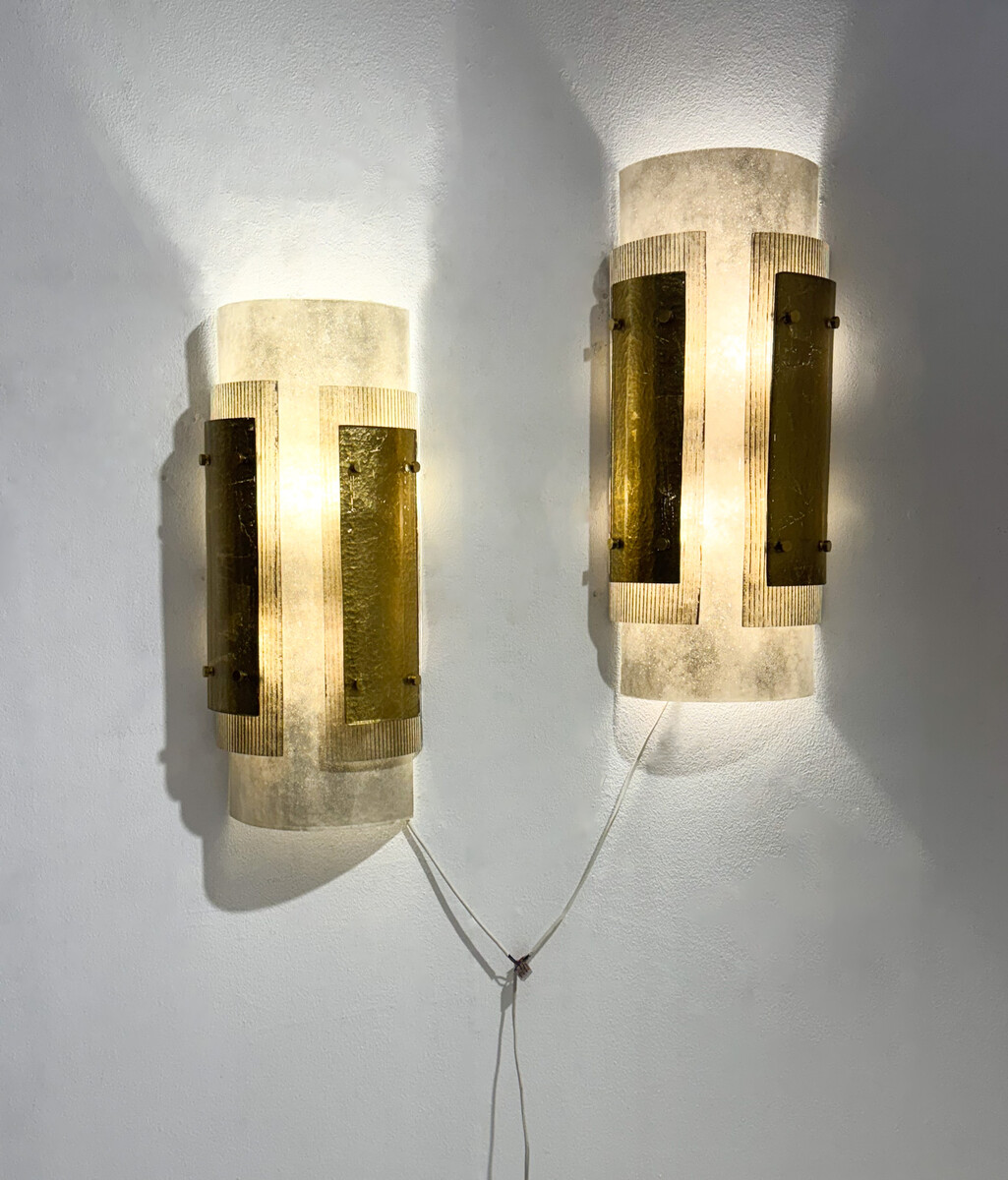 Murano Wall Lights, Smoked Glass, Italy