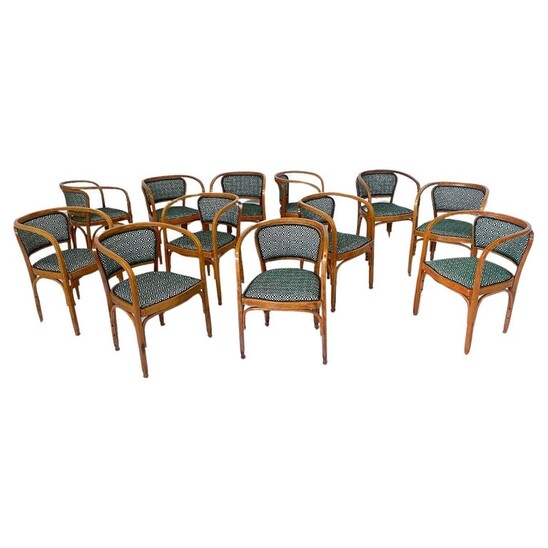 N° 715 Gustav Siegel Armchair for Kohn, Fabric and Wood, Austria, 1900s - New Upholstery - 11 Available