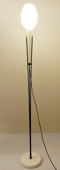 Opaline Glass Floor Lamp From Stilnovo, 1950