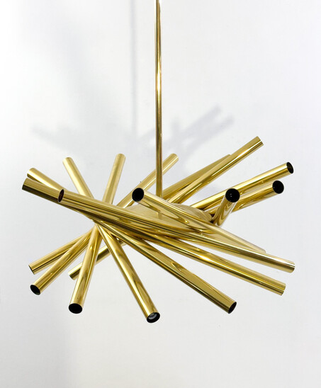 Orbit chandelier by Stilnovo, Brass, Italy, 1950s