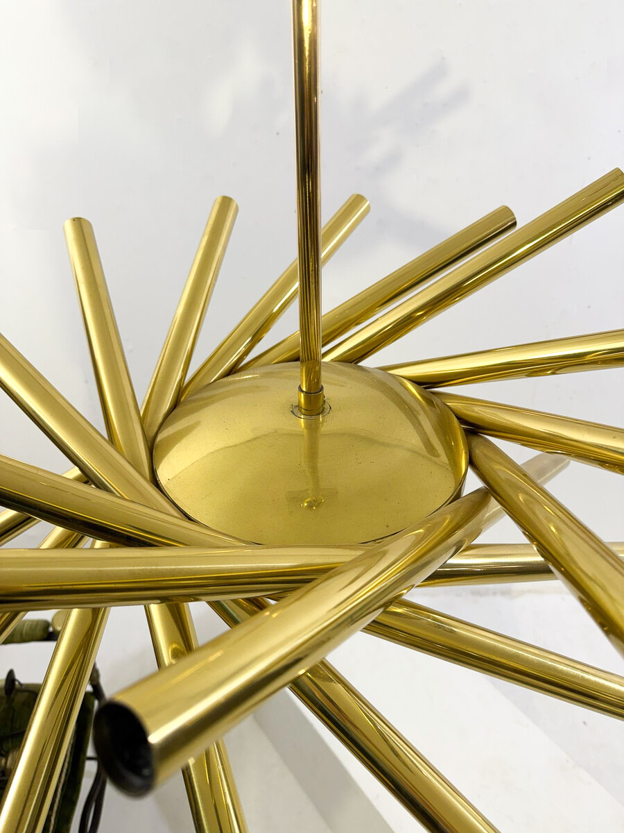 Orbit chandelier by Stilnovo, Brass, Italy, 1950s