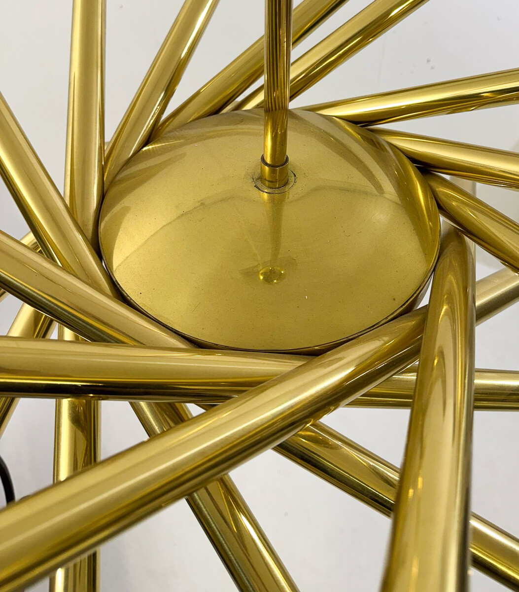 Orbit chandelier by Stilnovo, Brass, Italy, 1950s