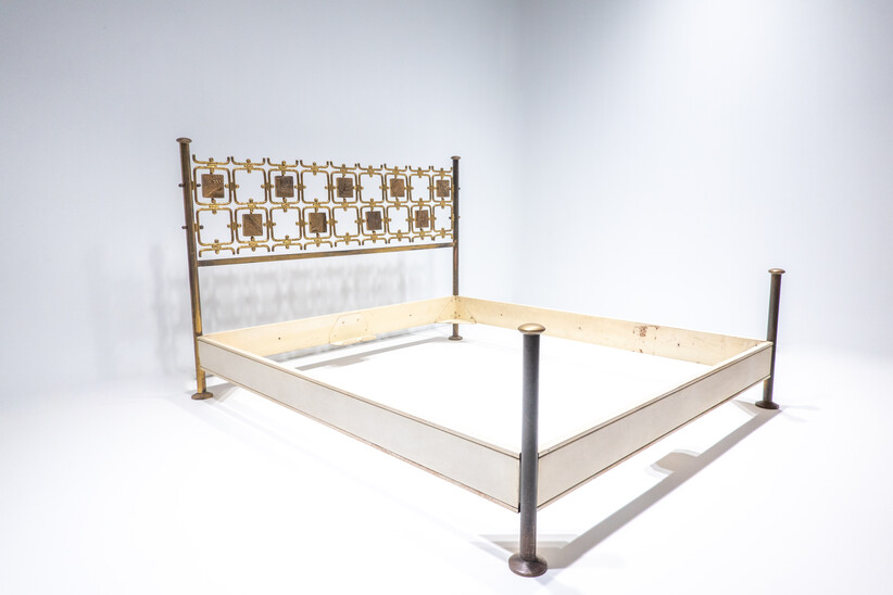 Osvaldo Borsani & Arnaldo Pomodoro Brass Bed, Italy, 1970s