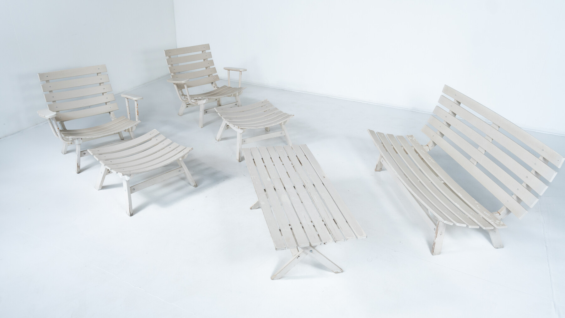Outdoor Seating Set, Original Upholstery, Italy 