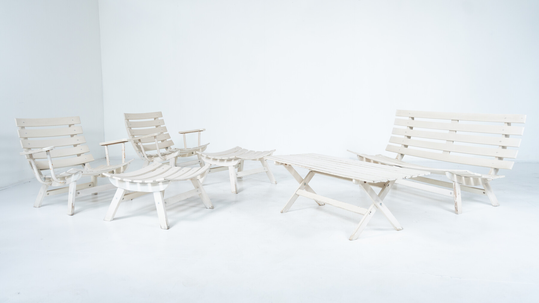 Outdoor Seating Set, Original Upholstery, Italy 