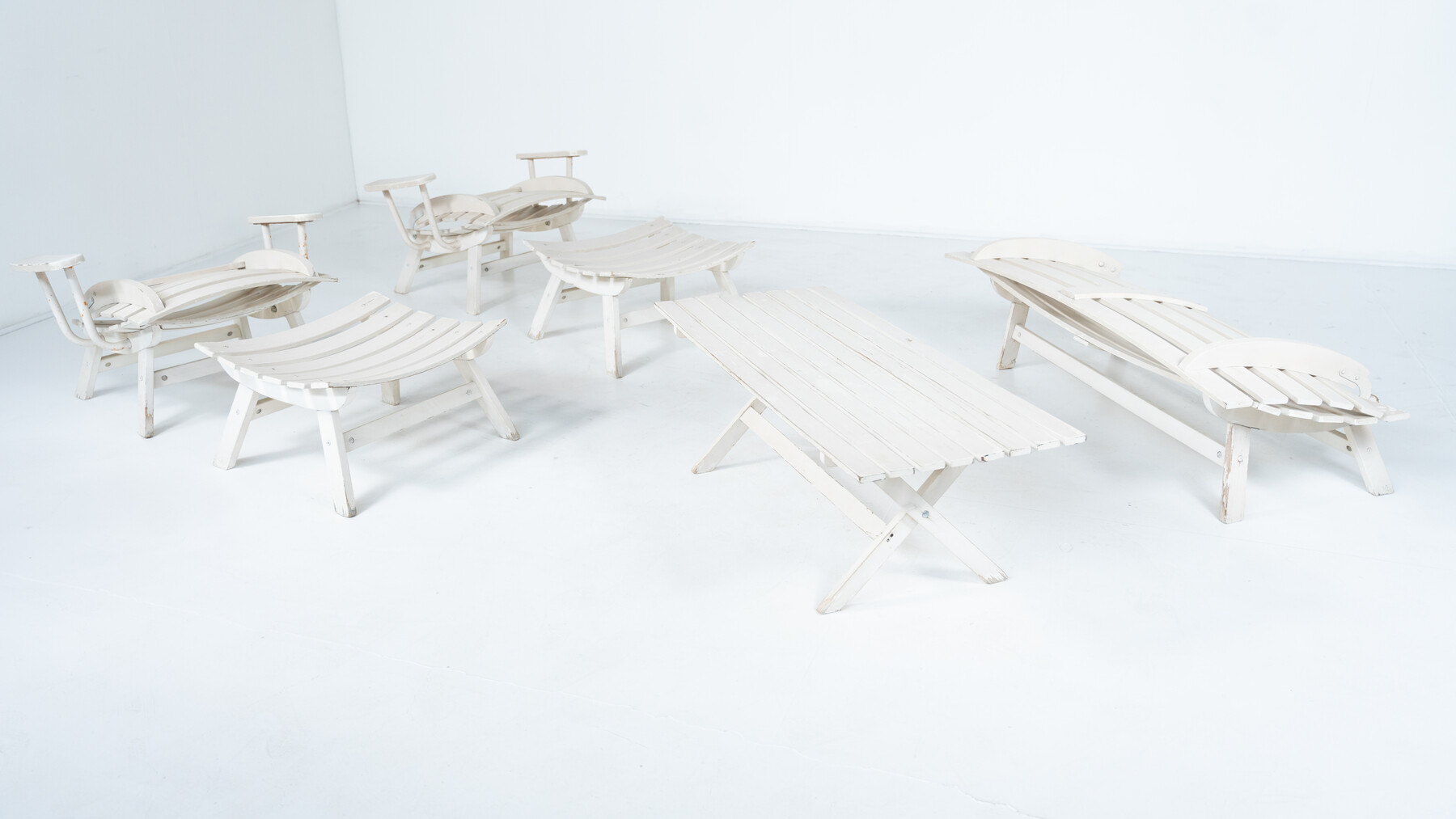 Outdoor Seating Set, Original Upholstery, Italy 