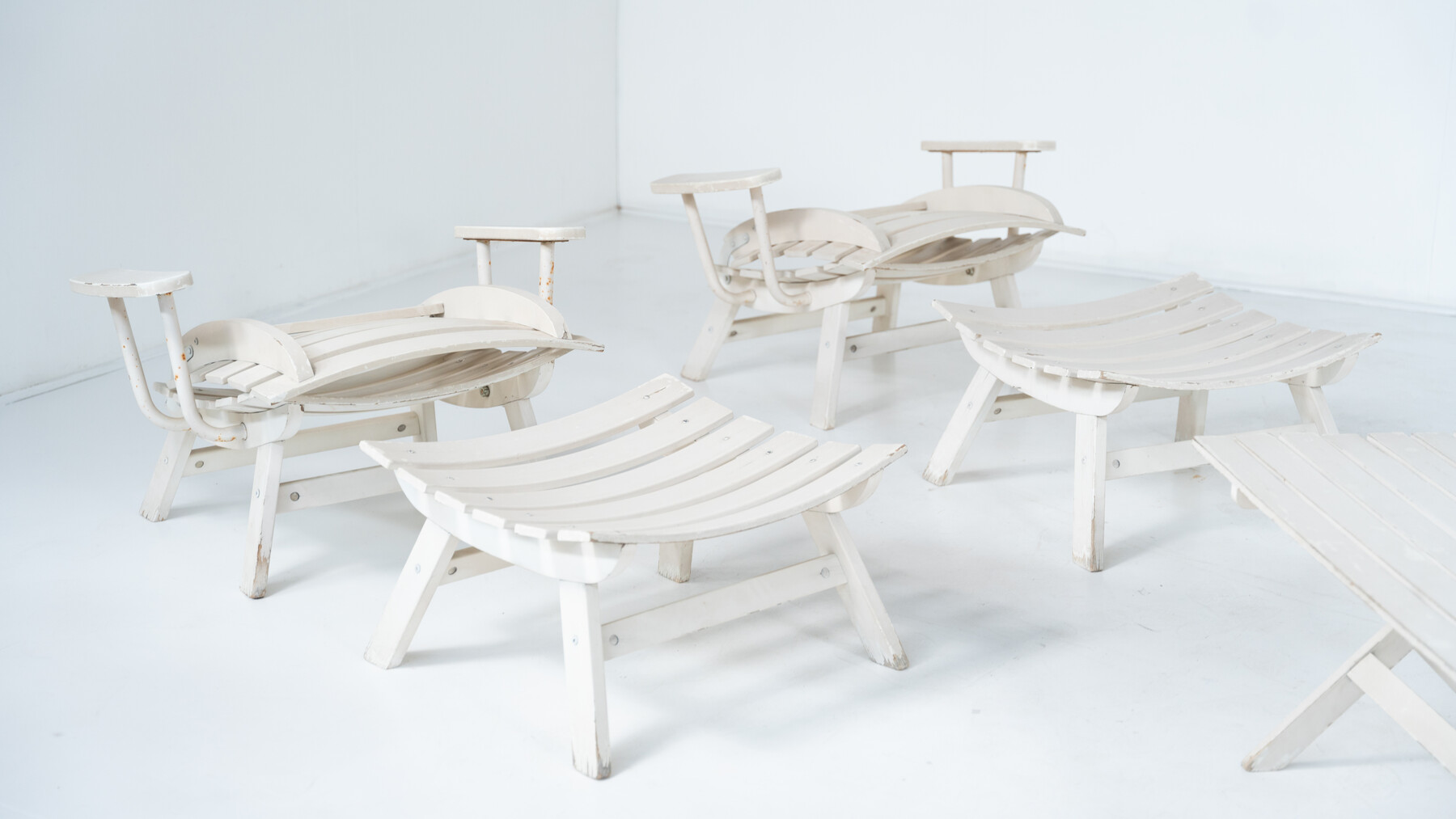 Outdoor Seating Set, Original Upholstery, Italy 