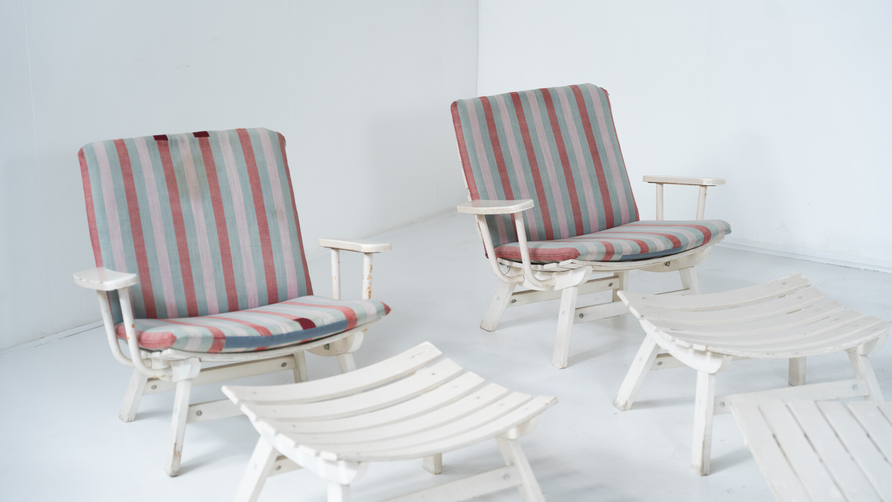 Outdoor Seating Set, Original Upholstery, Italy 