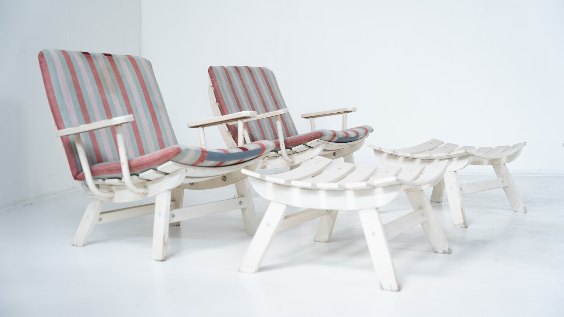 Outdoor Seating Set, Original Upholstery, Italy 