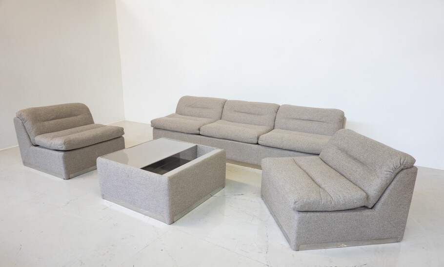 P10 Proposals Modular Sofa by Giovanni Offredi for Saporiti, Italy, 1970s - New Upholstery