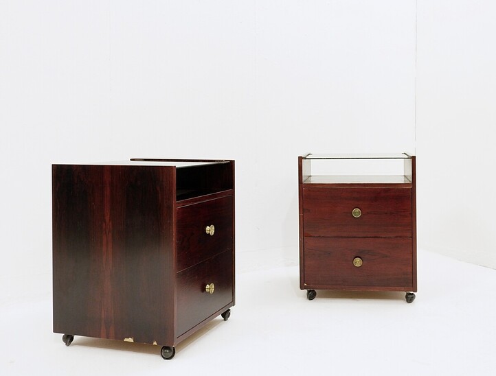 Pair Mid Century Modern Nightstands by Carlo di Carli, Sormani
