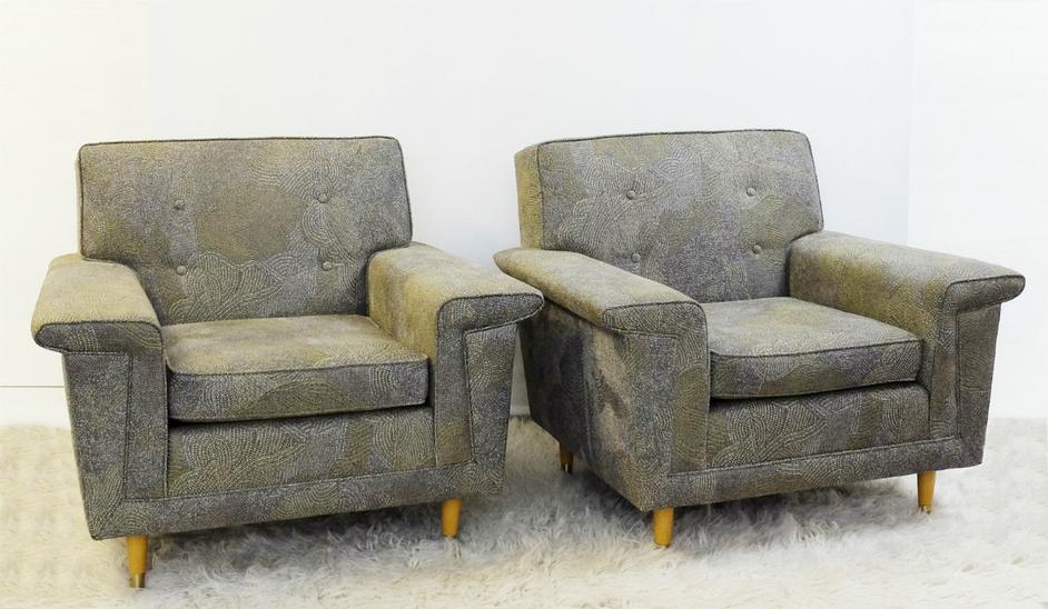 Pair Of American Armchairs, Rowe - New Upholstery By Pierre Frey Collection  
