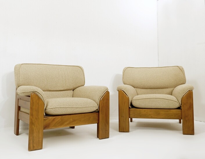 Pair of Armchairs By Sapporo For Mobil Girgi - Italy 1970s (original upholstery)