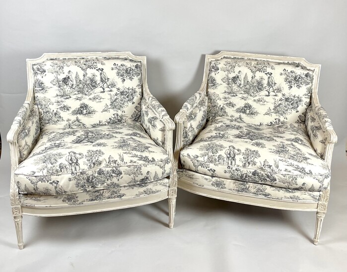 Pair of Armchairs, Louis XVI Style