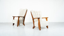 Pair of Armchairs Monsieur/ Madame by Guillerme and Chambron for Votre Maison, 1950s
