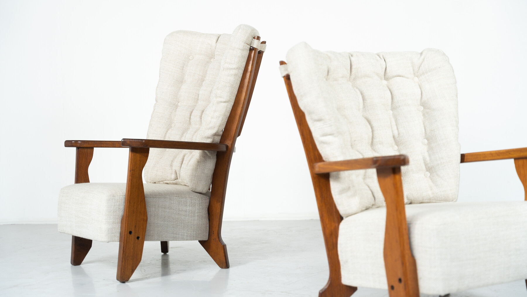 Pair of Armchairs Monsieur/ Madame by Guillerme and Chambron for Votre Maison, 1950s