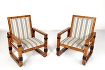 Pair of Art Deco Armchairs - New Upholstery