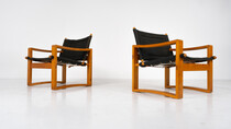 Pair of Børge Jensen Safari Chairs for Bernstorffsminde Møbelfabrik, Denmark 1960s