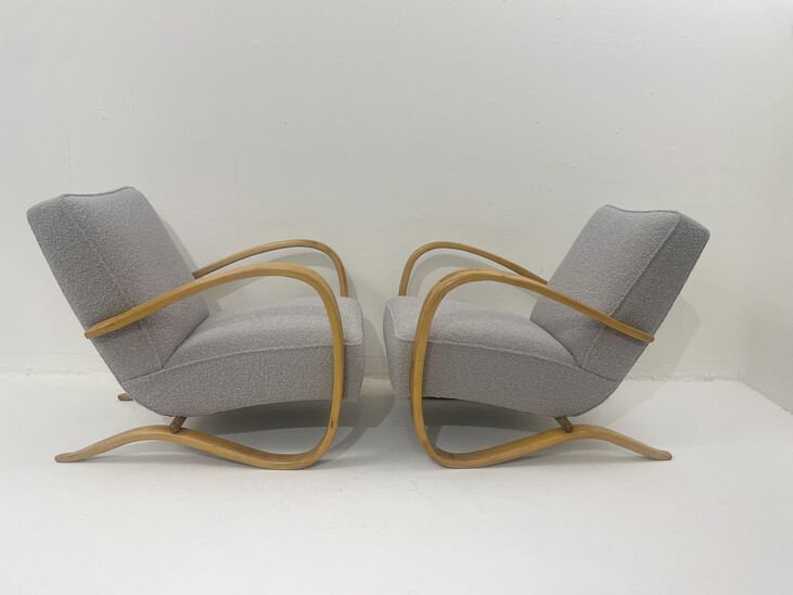 Pair of Bentwood Armchairs H269  by Jindrich Halabala, Czech, 1940s