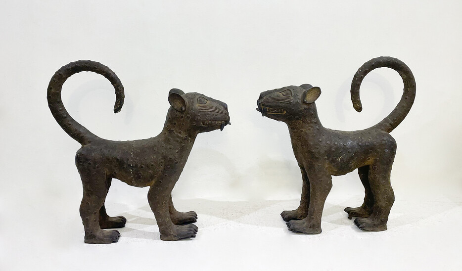 Pair of Bronze Leopards, 1930s