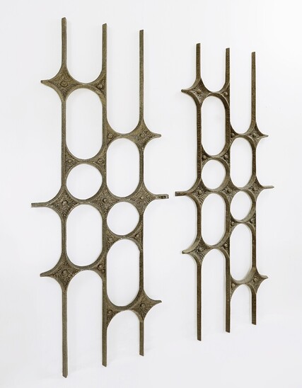 Pair of Brutalist Abstract Wall Art Sculptures, 1960s