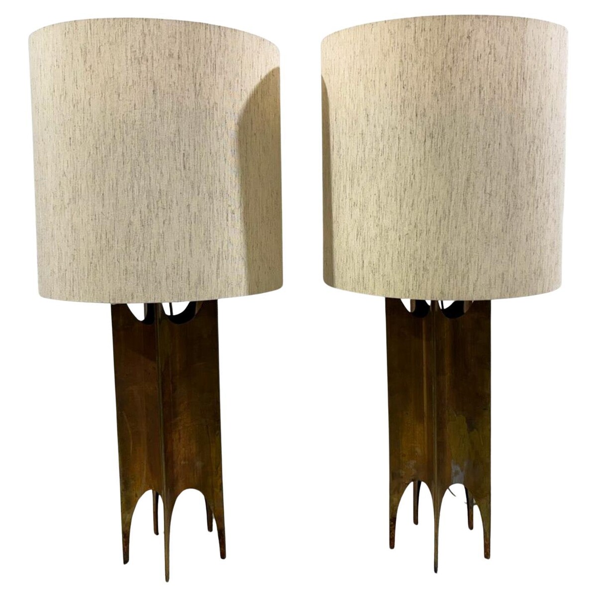 Pair of Brutalist Table Lamps in the Style of Maurizio Tempestini, Italy, 1970s