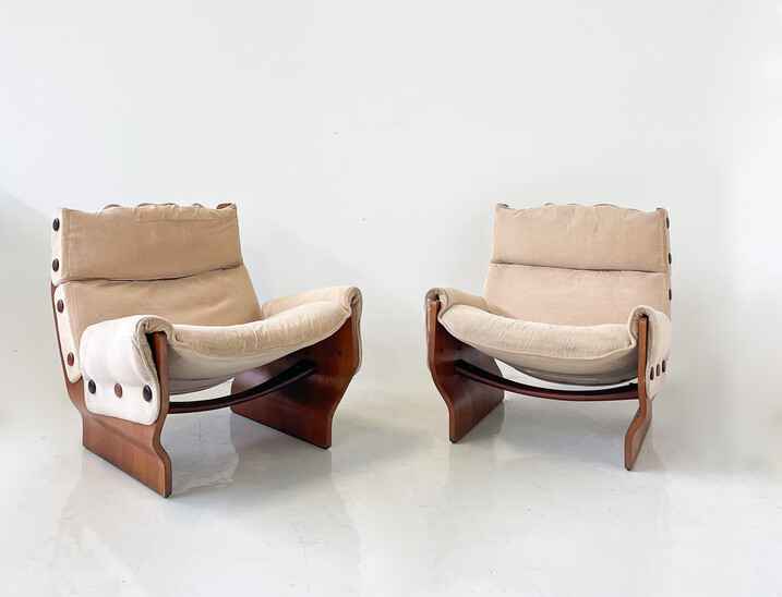 Pair of Canada P110 Armchairs by Osvaldo Borsani for Tecno, 1960s - Original Fabric 