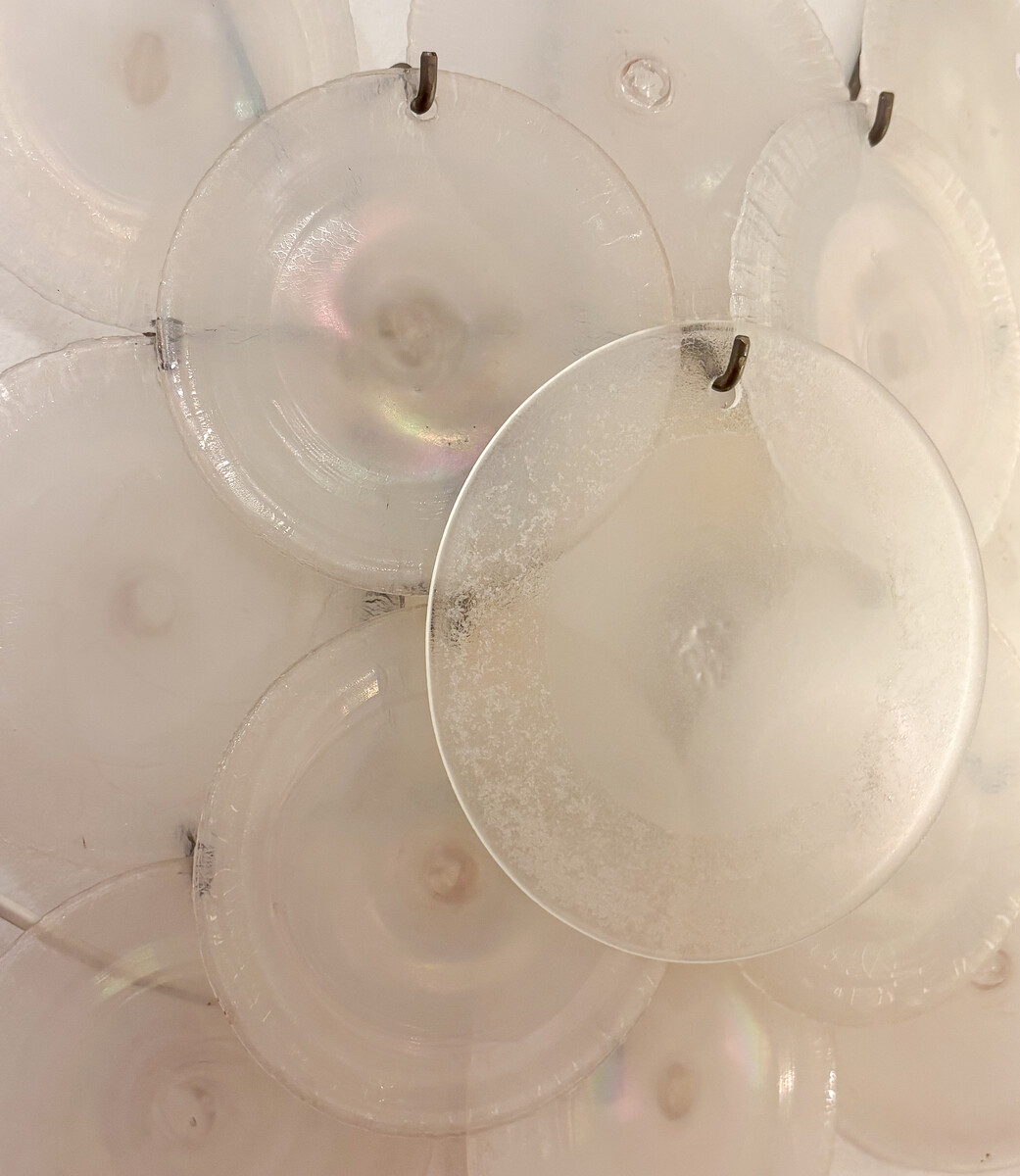 Pair of Carlo Nason Wall Lamps With Murano Glass Discs - 1960s