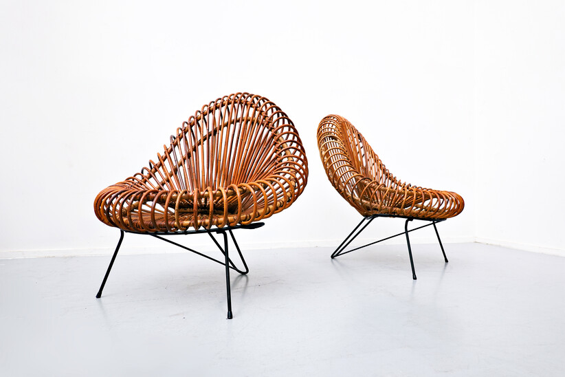 Pair of chairs by Janine Abraham & Dirk Jan Rol for Rougier 1950s
