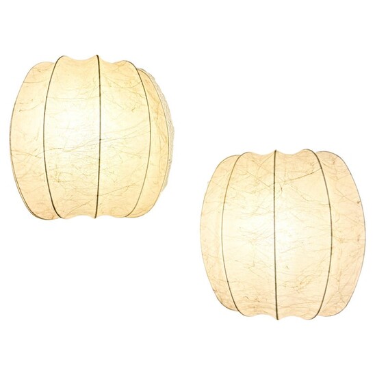 Pair of Cocoon Wall Lights, Italy, 1970s