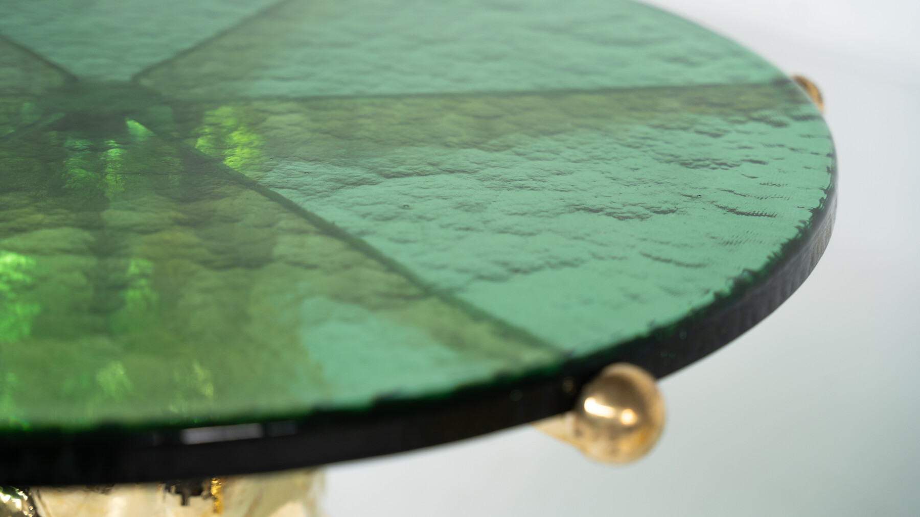 Pair of Contemporary Coffee Tables, Brass and Glass, Italy
