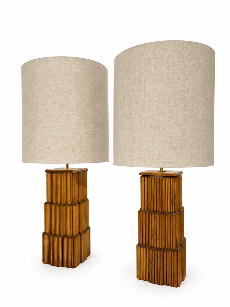 Pair of Contemporary Large Table Lamps 
