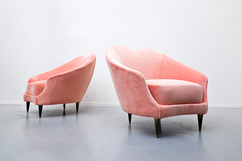 Pair of Federico Munari Armchairs, 1950s