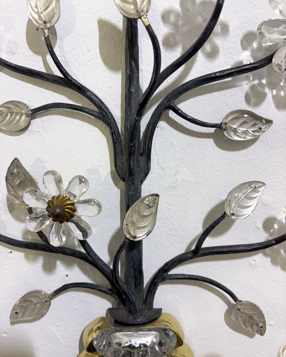Pair of Floral Wall lights for Banci Firenze, Italy