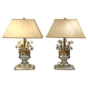 Pair of  Flower Basket Table Lamp by Banci Firenze 