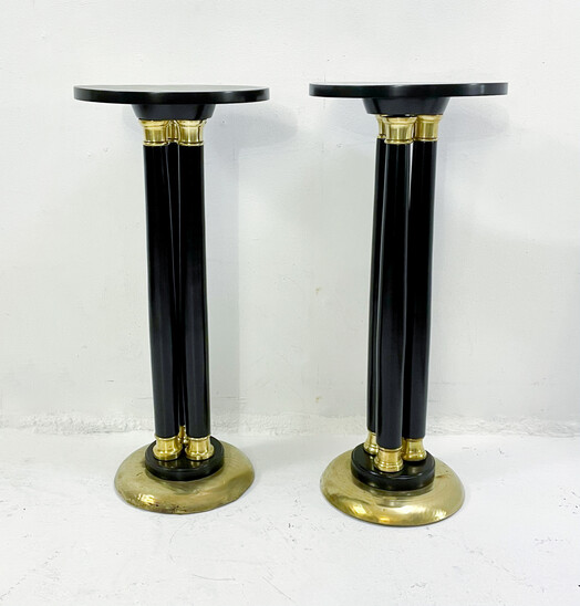 Pair of Guéridon, Black and Gold, 1900s