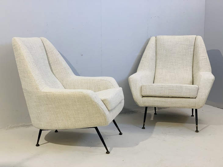 Pair of Italian Armchairs, Circa 1950