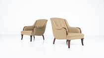 Pair of Italian Armchairs, Italy, 1950s - New Upholstery 