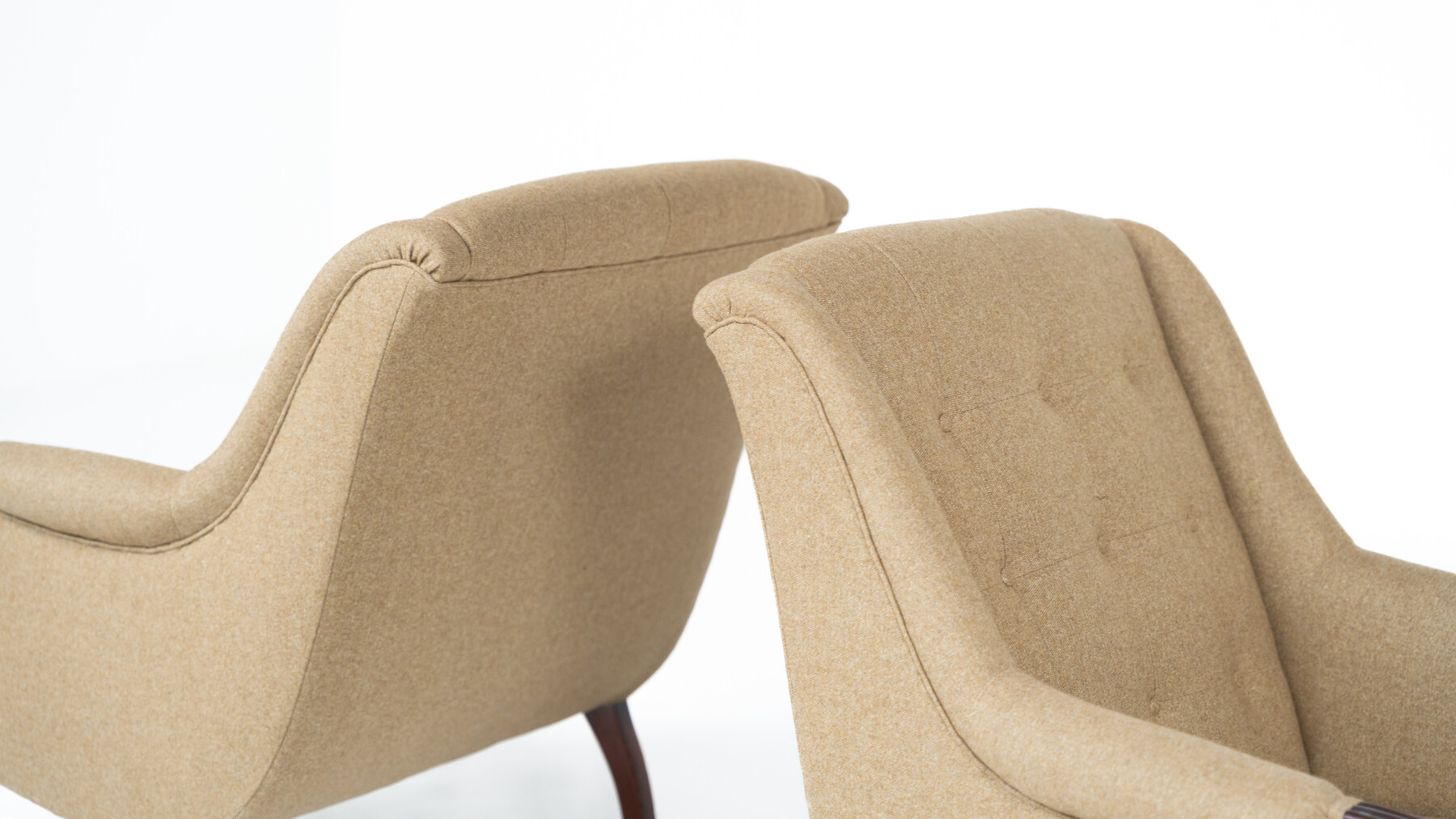 Pair of Italian Armchairs, Italy, 1950s - New Upholstery 