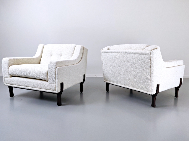 Pair of Italian Armchairs, New Upholsetry