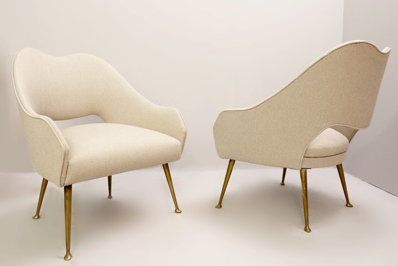 Pair Of Italian Cocktail Armhairs - New Upholstery