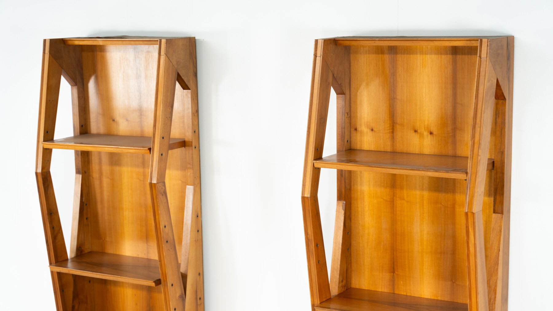 Pair of Italian Wall Units, Walnut, 1970s