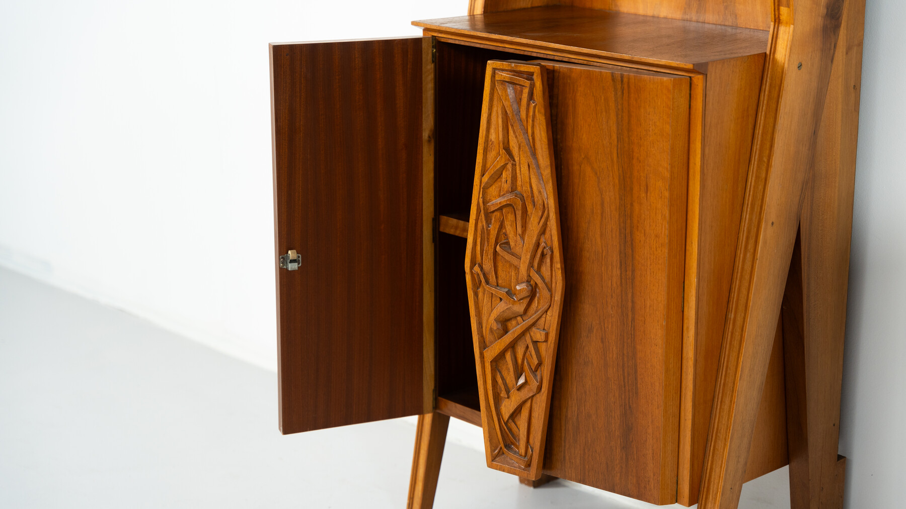 Pair of Italian Wall Units, Walnut, 1970s