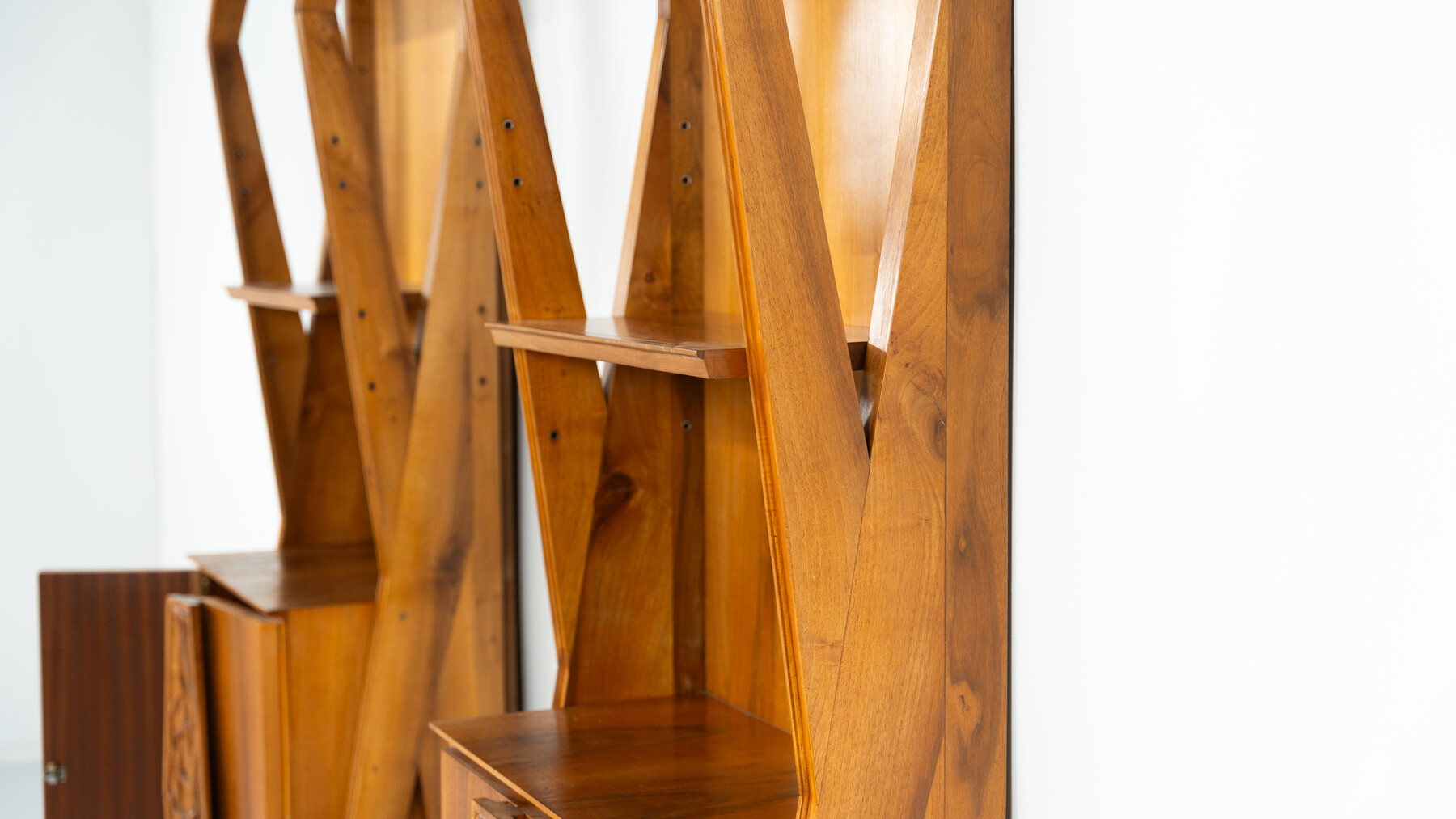 Pair of Italian Wall Units, Walnut, 1970s